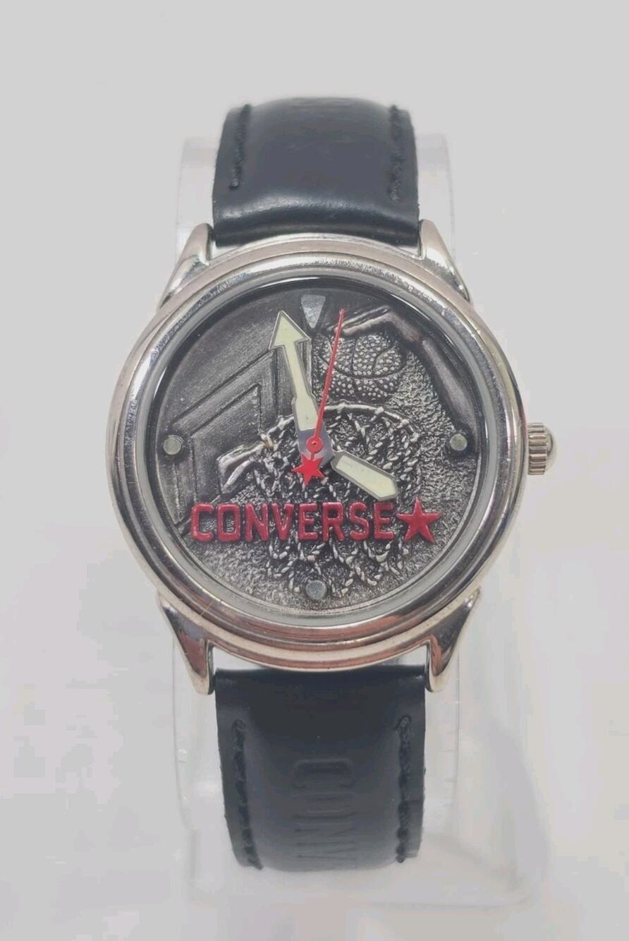 Converse Silver Tone Men's Watch Basketball Slam Dunk N1808KS New Battery W337